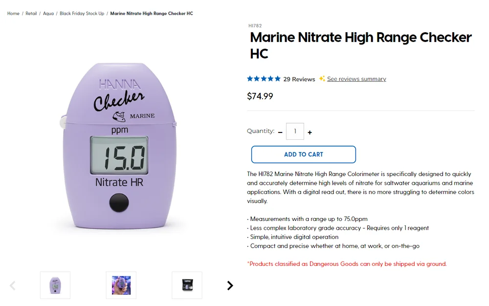 Resource - Testing test kits: Hanna High-Range Nitrate Colorimeter